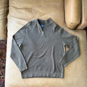 Tommy Bahama Mens Brown Reversible 1/4 Zip Sweater Pullover Size XL